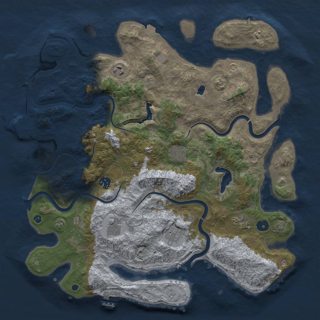 Rust Map: Procedural Map, Size: 4105, Seed: 935, 11 Monuments