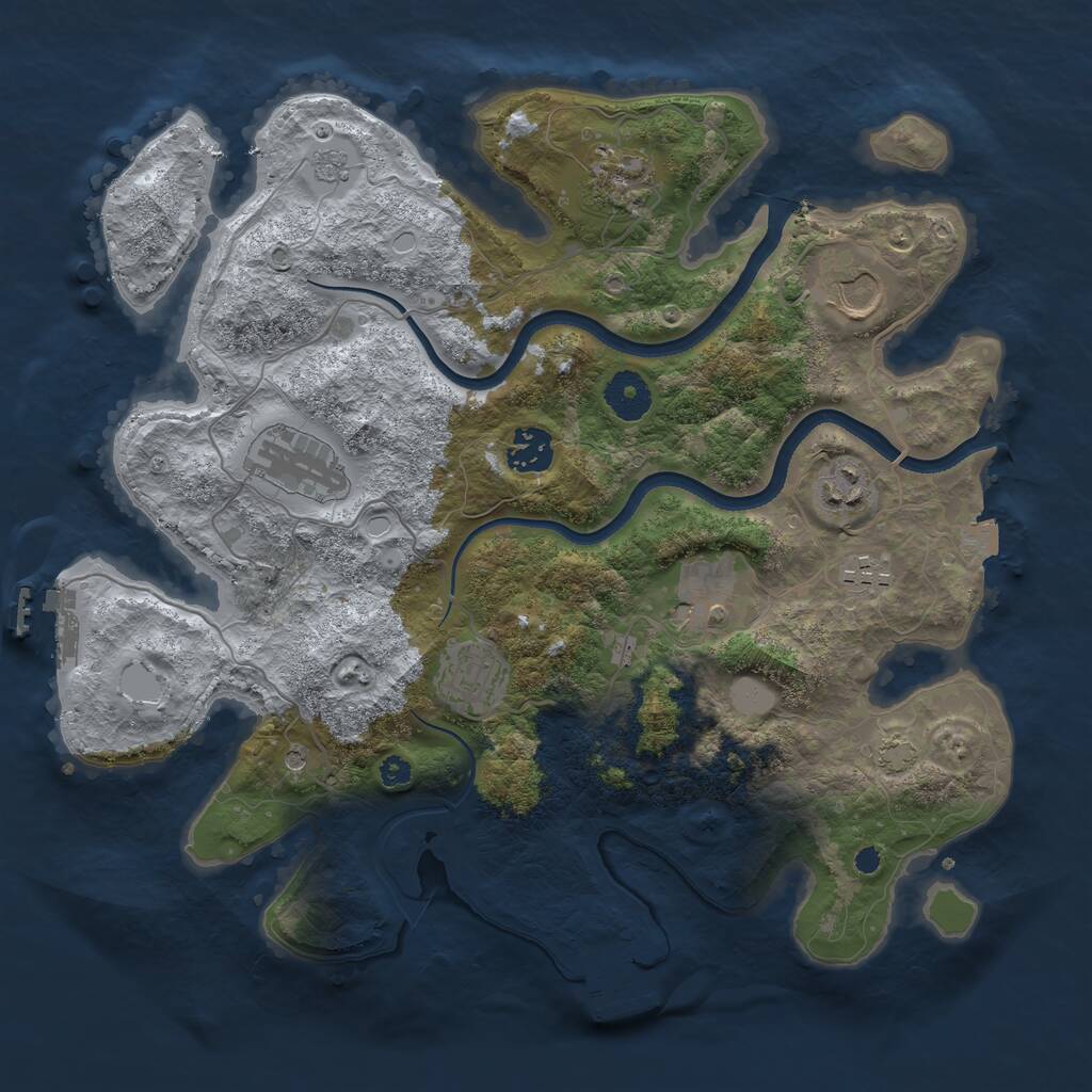 Rust Map: Procedural Map, Size: 3500, Seed: 1607202102, 14 Monuments