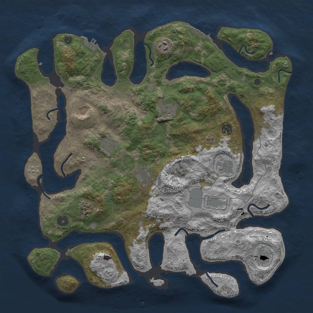 Rust Map: Procedural Map, Size: 4300, Seed: 1745585652, 16 Monuments