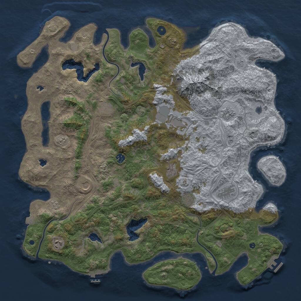 Rust Map: Procedural Map, Size: 5000, Seed: 35392, 16 Monuments