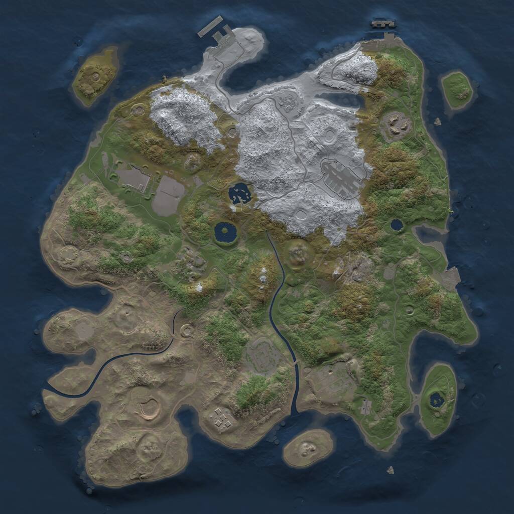 Rust Map: Procedural Map, Size: 3550, Seed: 1671136770, 15 Monuments