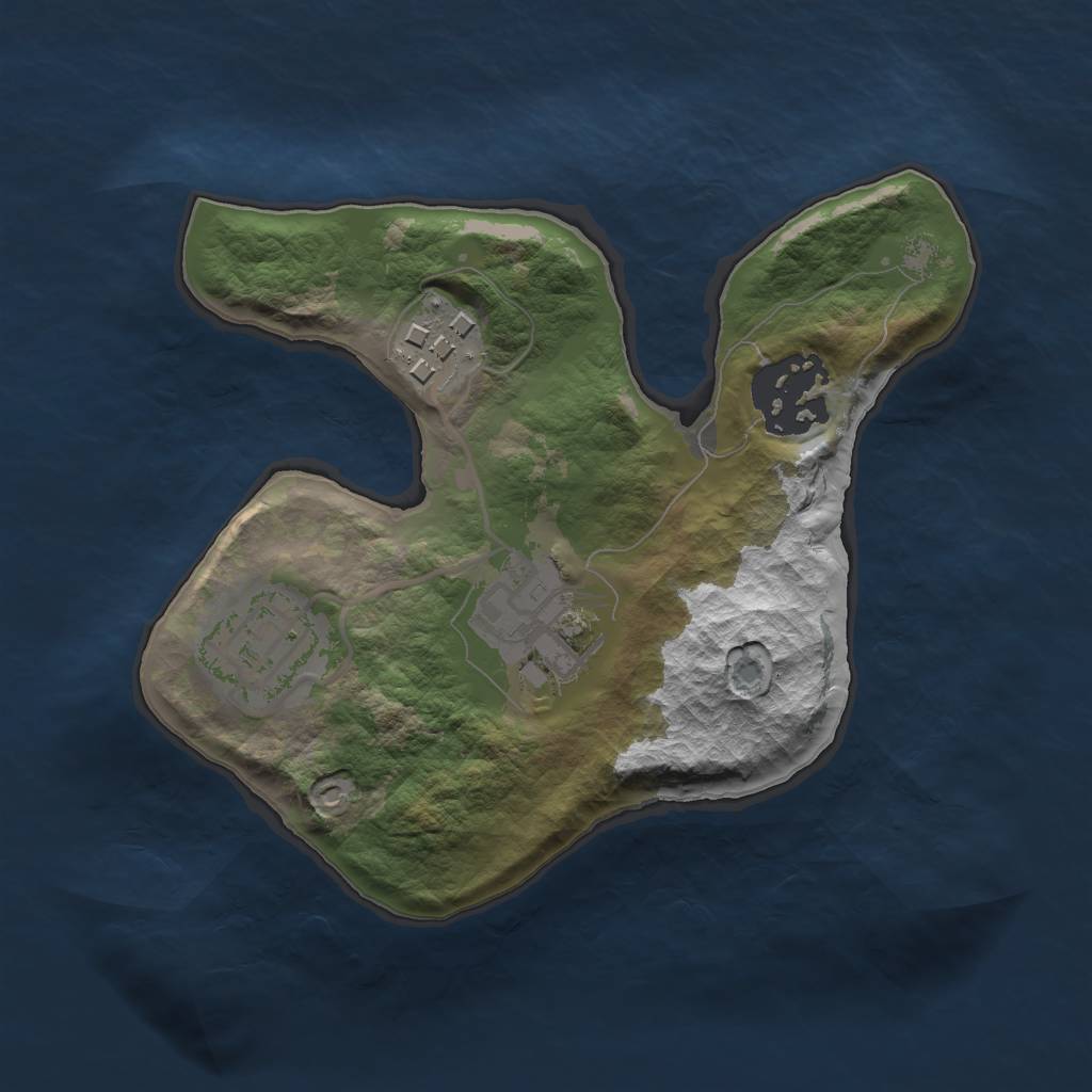 Rust Map: Barren, Size: 2000, Seed: 1084994812, 6 Monuments