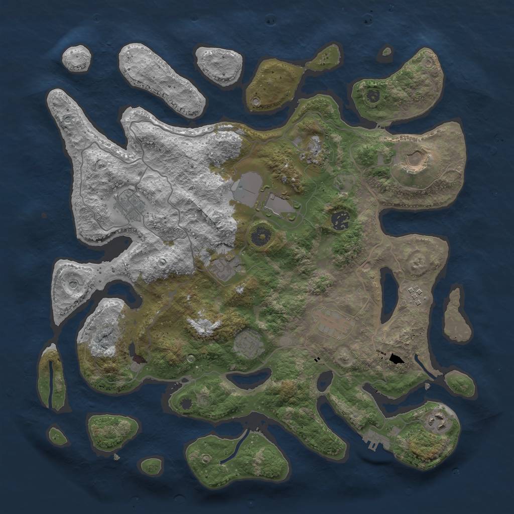 Rust Map: Procedural Map, Size: 4000, Seed: 7897, 14 Monuments