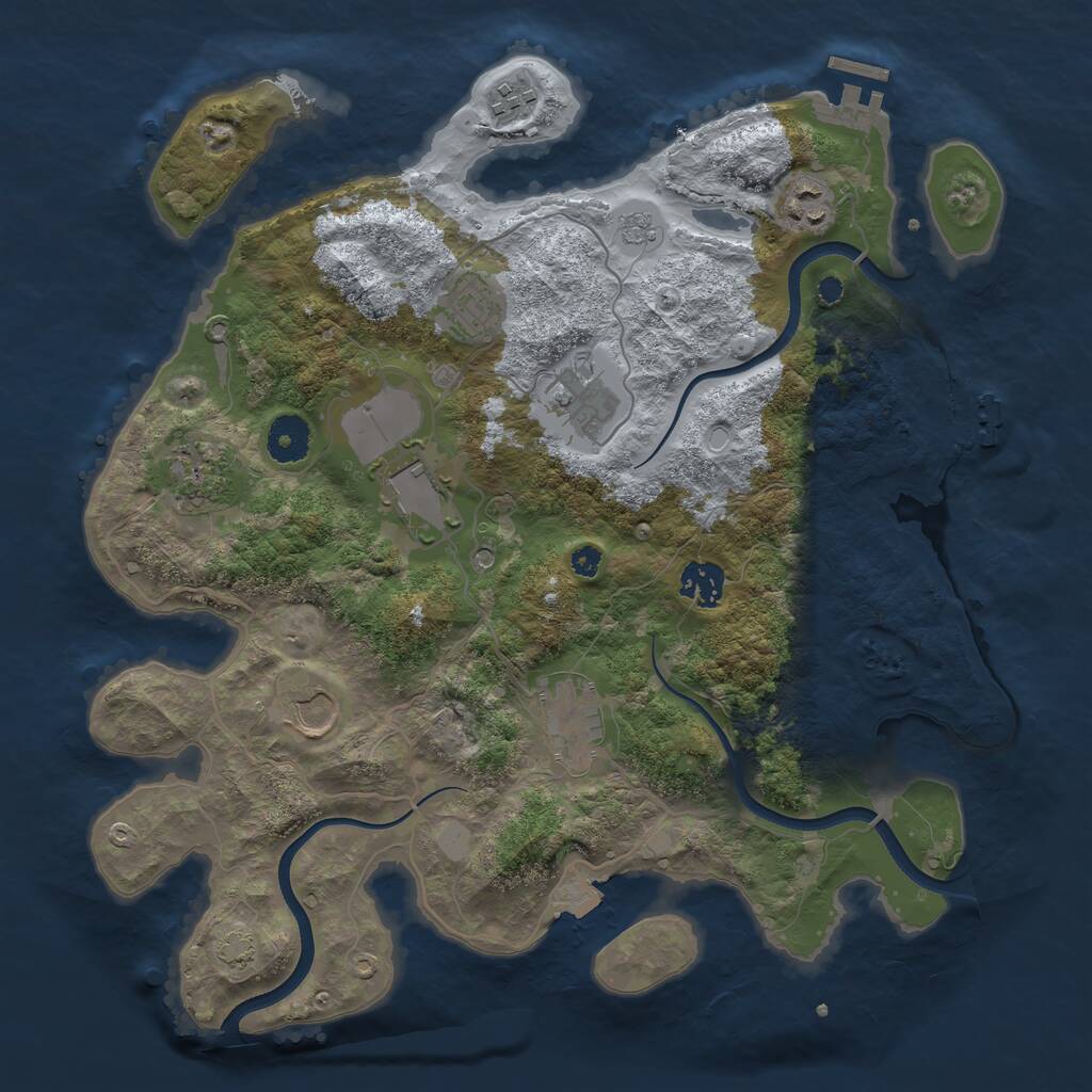 Rust Map: Procedural Map, Size: 3600, Seed: 1671136770, 15 Monuments