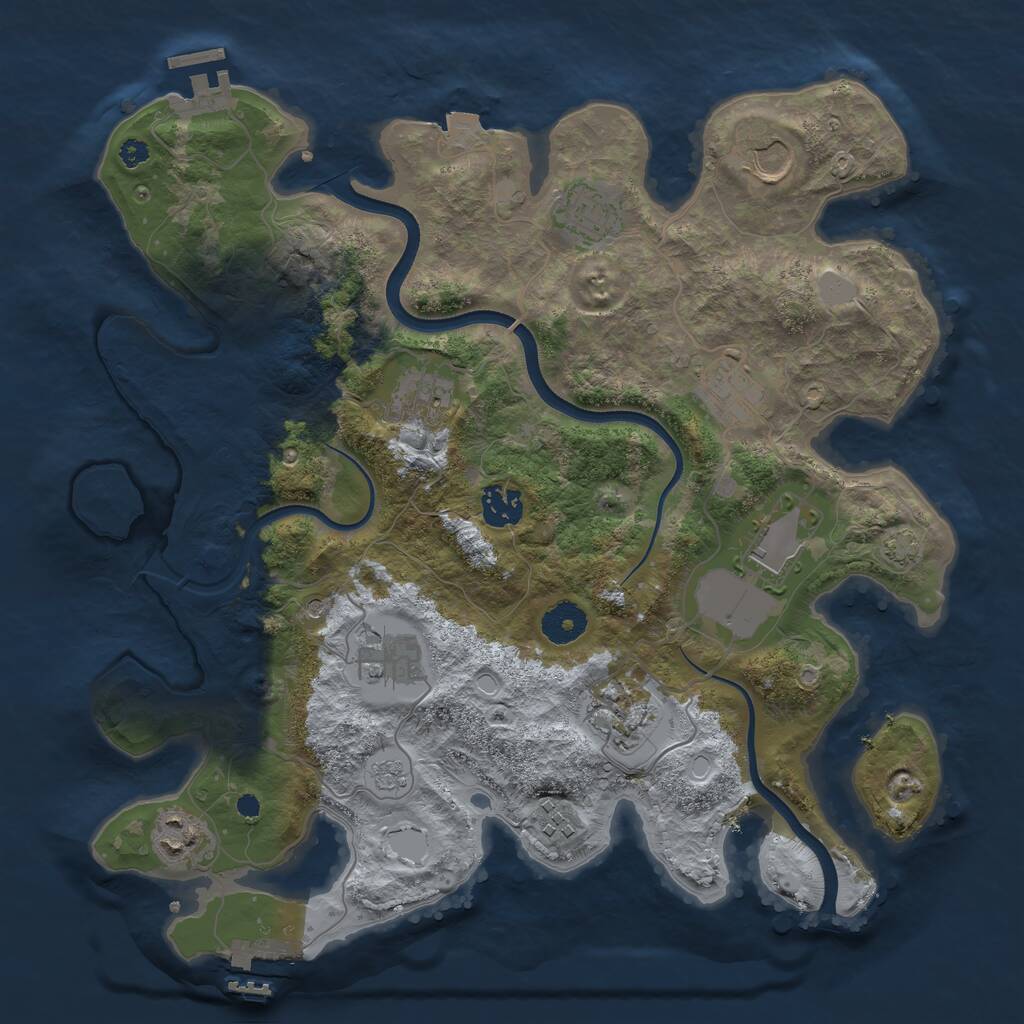 Rust Map: Procedural Map, Size: 3600, Seed: 248568807, 16 Monuments