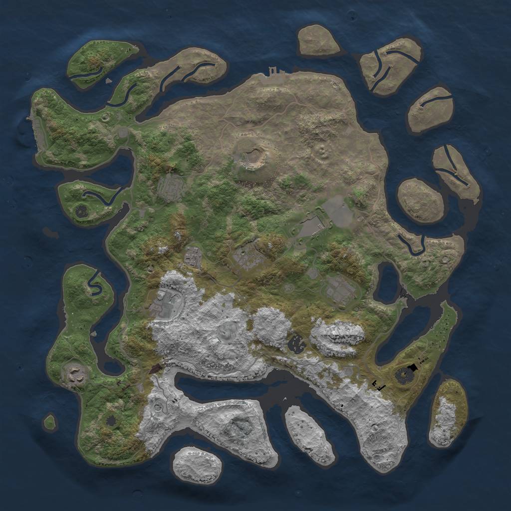 Rust Map: Procedural Map, Size: 4250, Seed: 1126858414, 14 Monuments