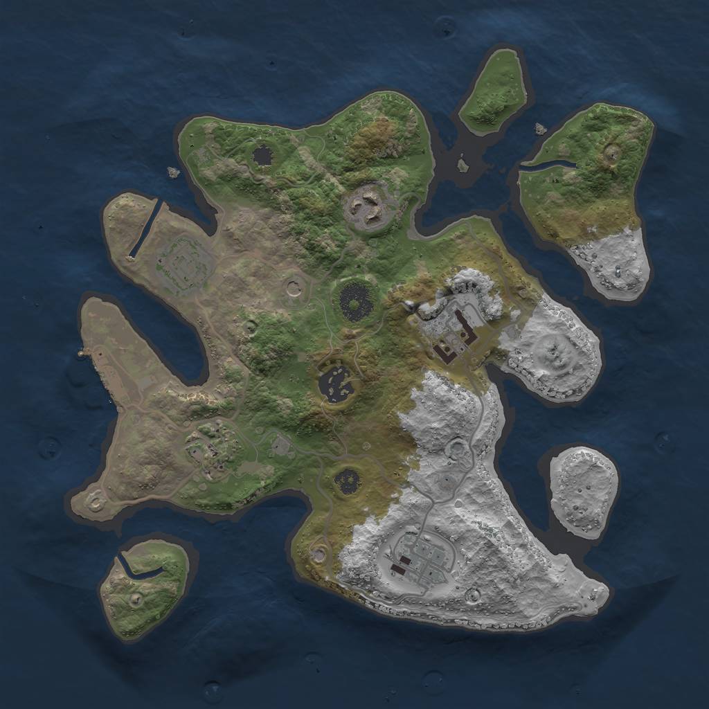 Rust Map: Procedural Map, Size: 3000, Seed: 1132, 10 Monuments