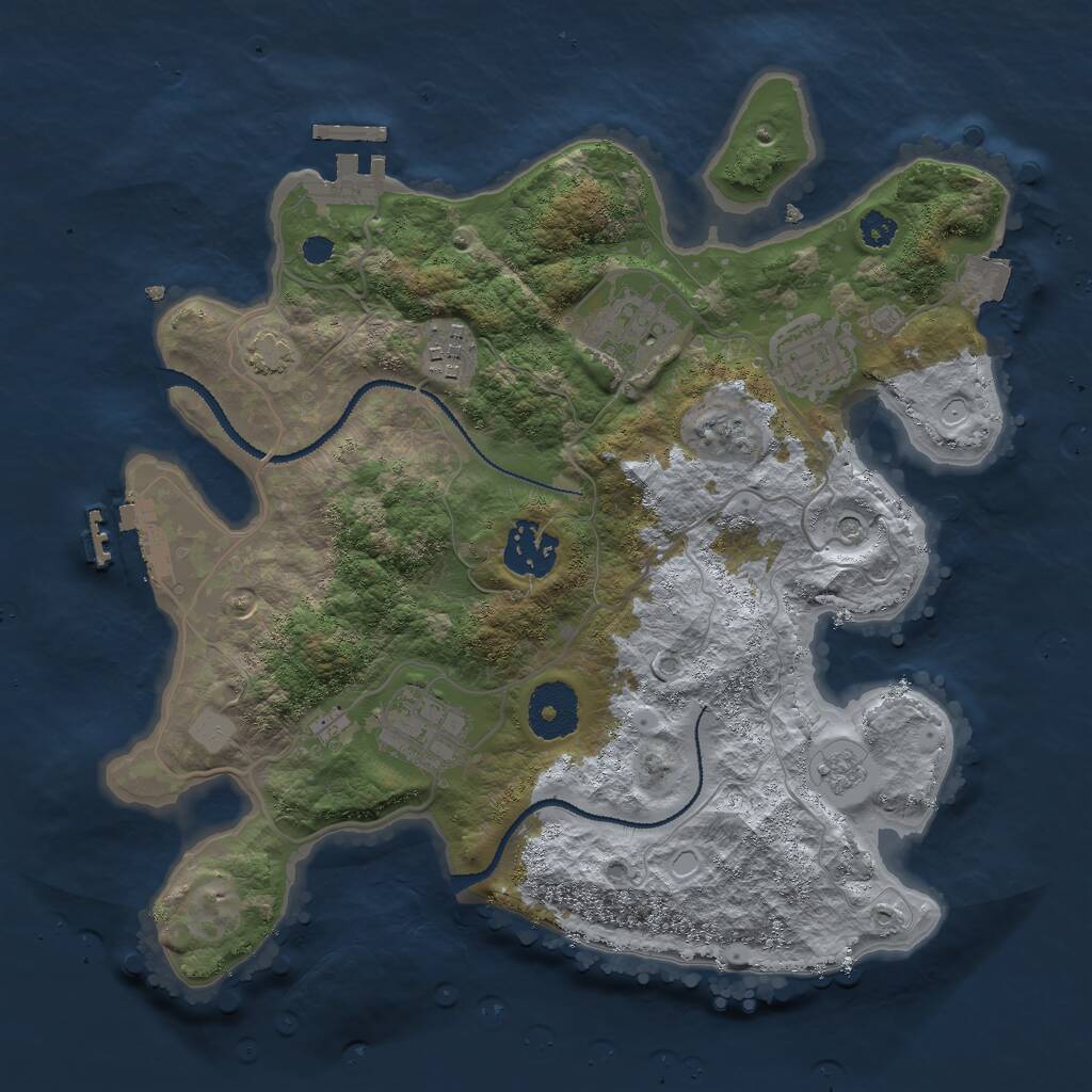 Rust Map: Procedural Map, Size: 3000, Seed: 1132, 11 Monuments