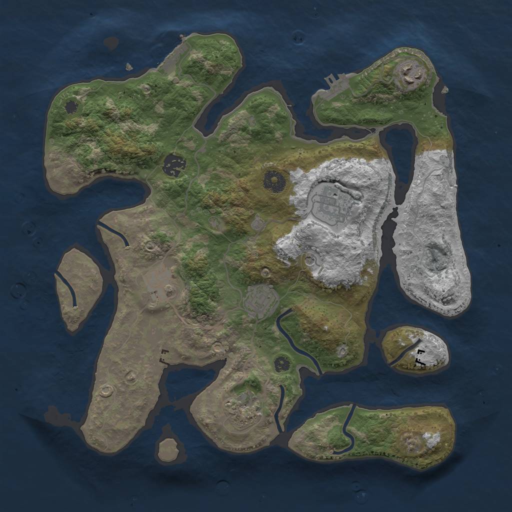 Rust Map: Procedural Map, Size: 3400, Seed: 565, 11 Monuments