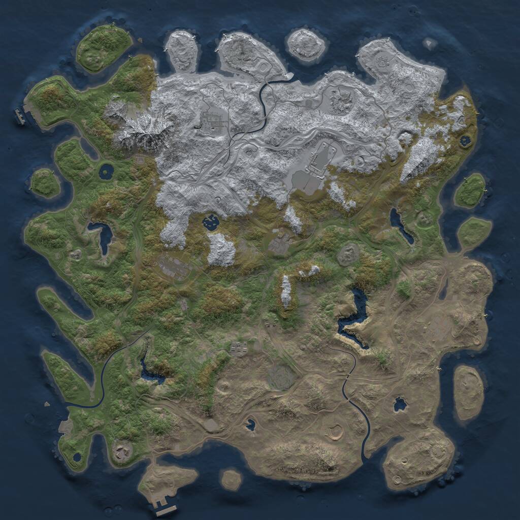 Rust Map: Procedural Map, Size: 5000, Seed: 540762769, 17 Monuments