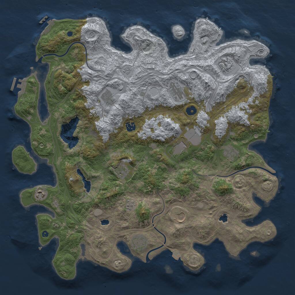 Rust Map: Procedural Map, Size: 4500, Seed: 673838, 17 Monuments