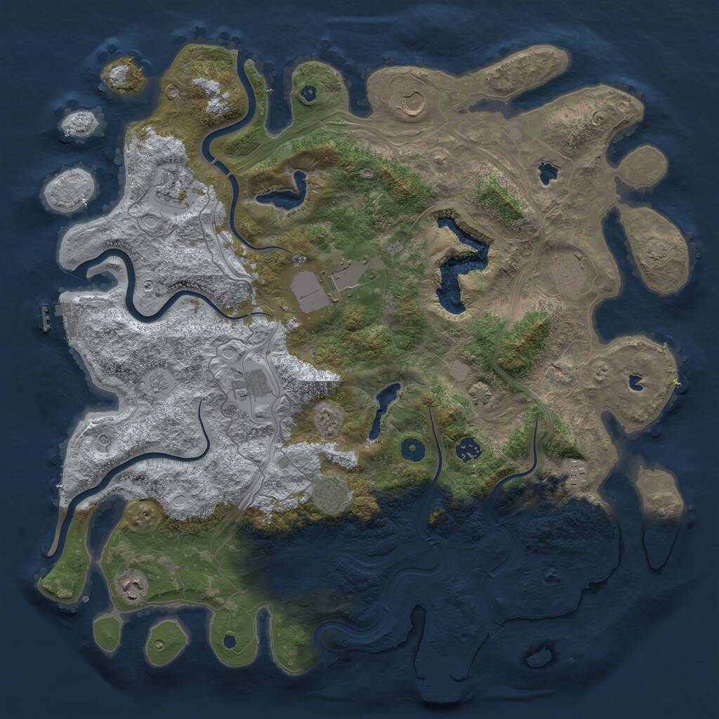 Rust Map: Procedural Map, Size: 4500, Seed: 673861, 15 Monuments