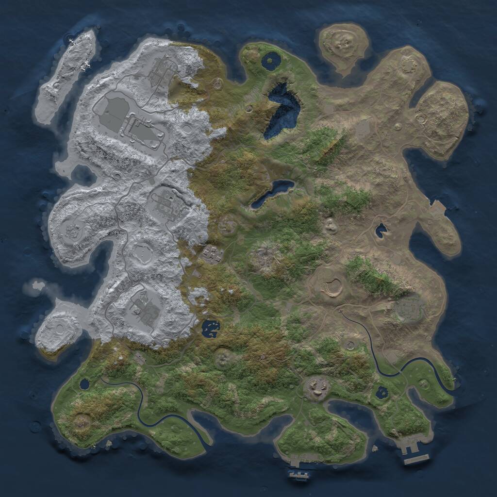 Rust Map: Procedural Map, Size: 4000, Seed: 811853182, 15 Monuments