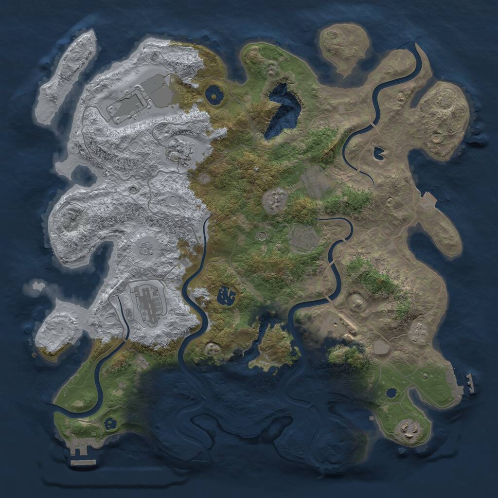 Rust Map: Procedural Map, Size: 4000, Seed: 811853182, 15 Monuments