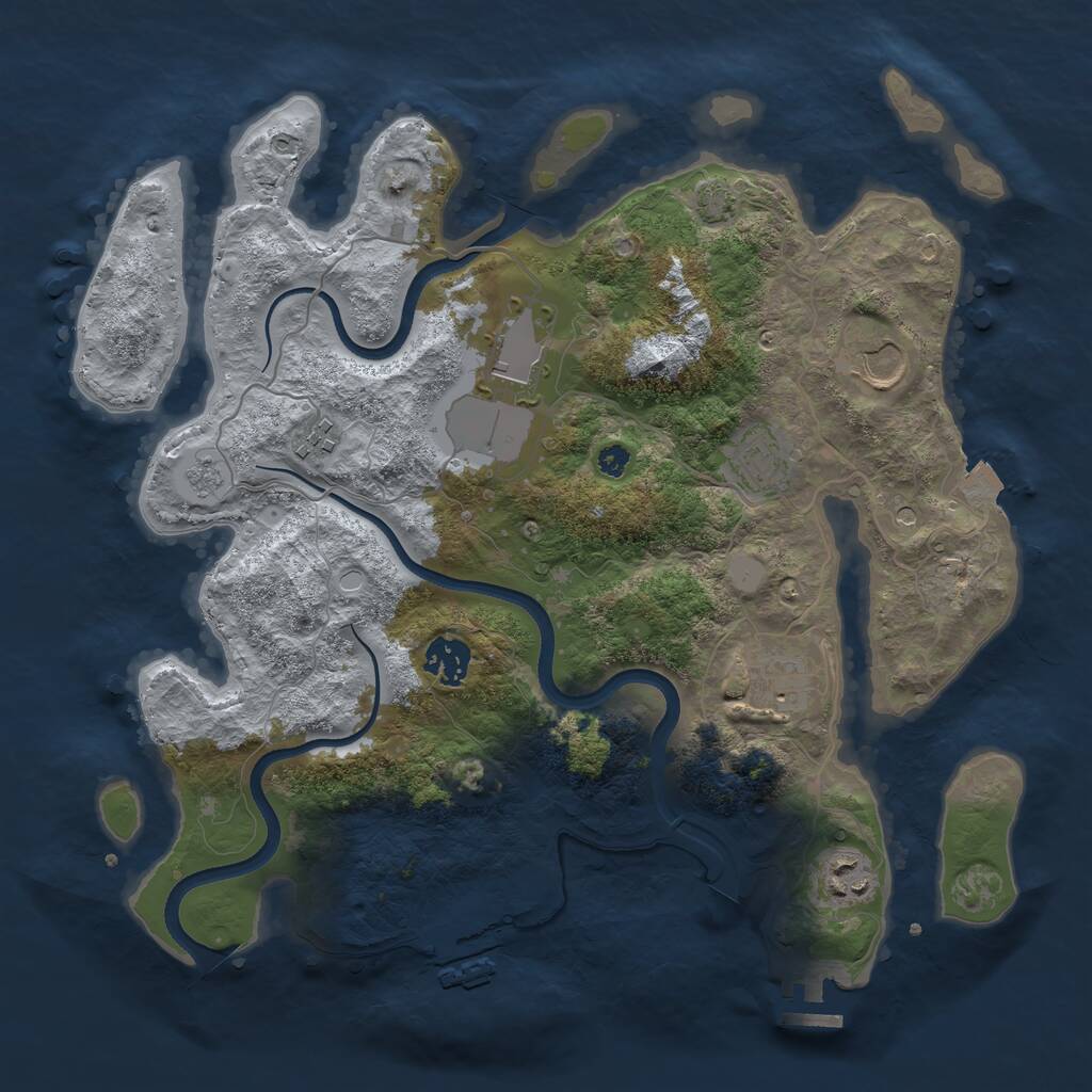 Rust Map: Procedural Map, Size: 3500, Seed: 100009837, 13 Monuments