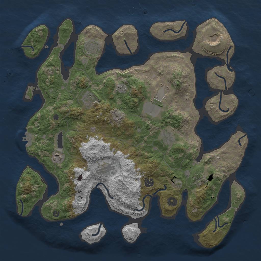Rust Map: Procedural Map, Size: 4001, Seed: 442, 14 Monuments