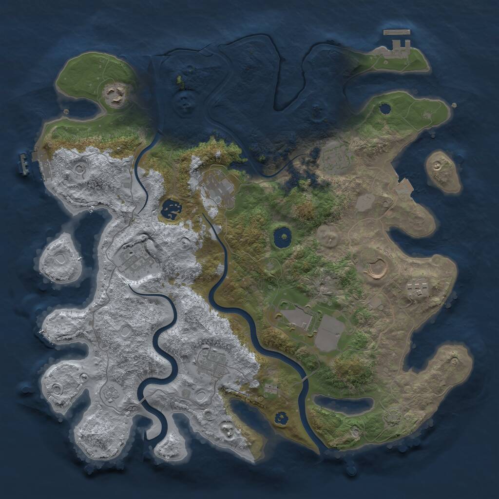 Rust Map: Procedural Map, Size: 3750, Seed: 216257679, 15 Monuments