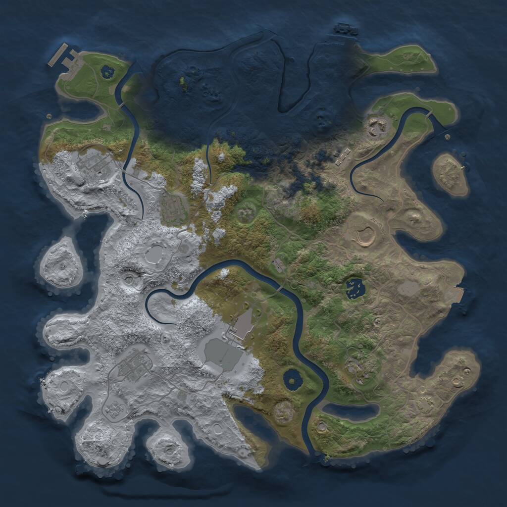 Rust Map: Procedural Map, Size: 3750, Seed: 216257679, 15 Monuments