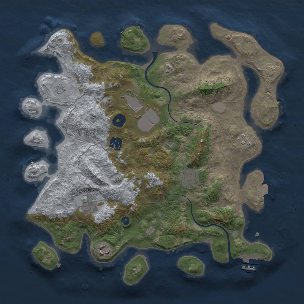 Rust Map: Procedural Map, Size: 3500, Seed: 1773956618, 11 Monuments