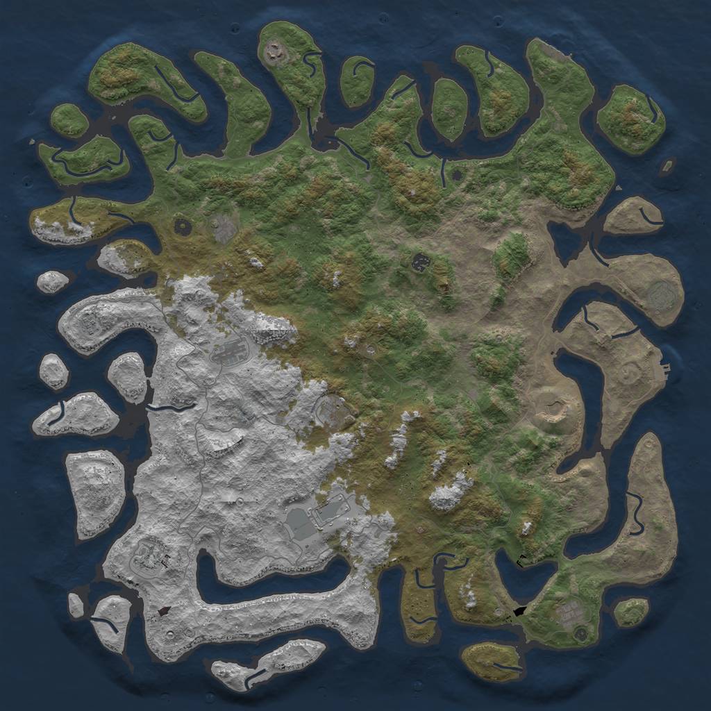 Rust Map: Procedural Map, Size: 6000, Seed: 13243546, 16 Monuments