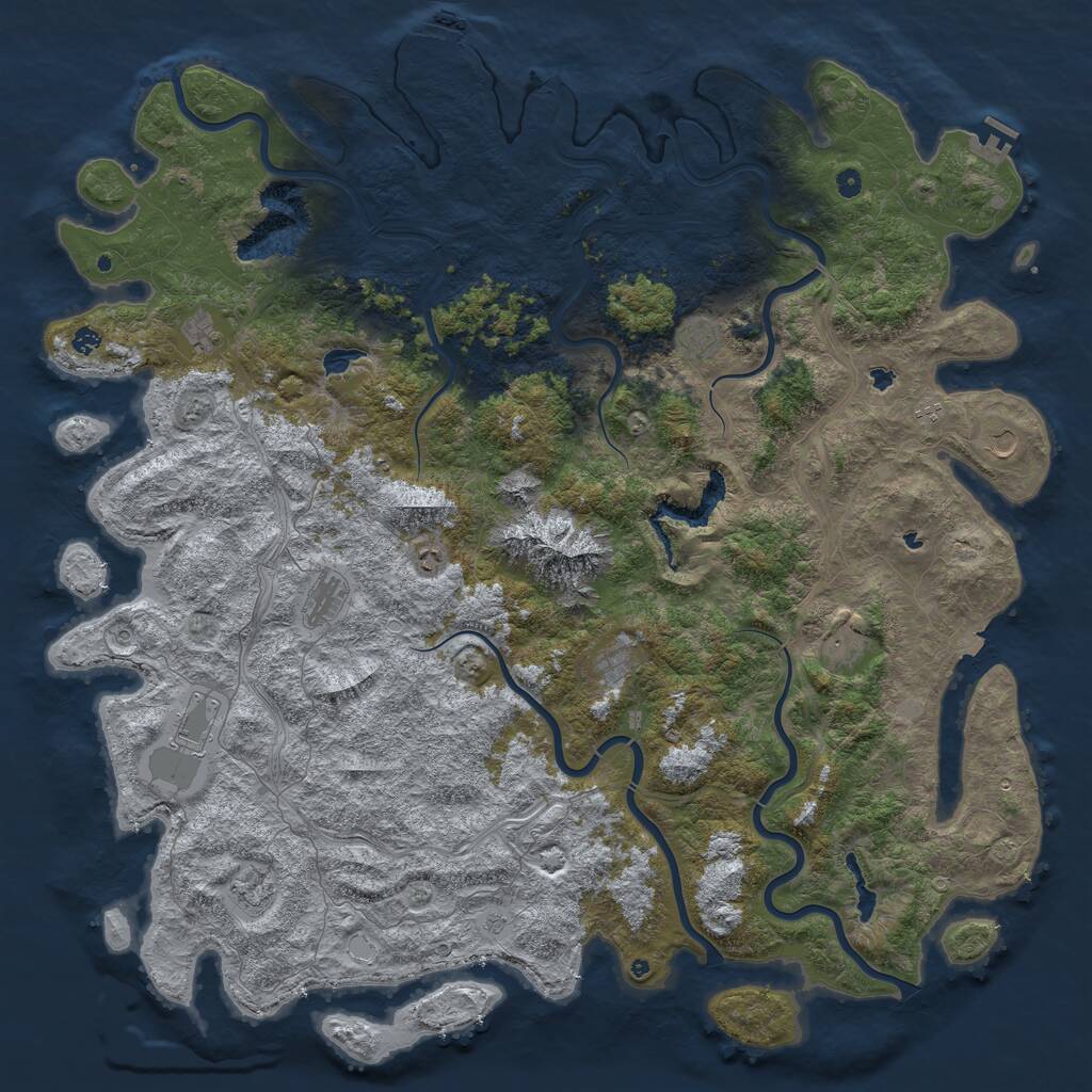 Rust Map: Procedural Map, Size: 6000, Seed: 13243546, 17 Monuments