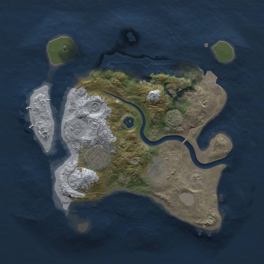 Rust Map: Procedural Map, Size: 2500, Seed: 45582, 6 Monuments