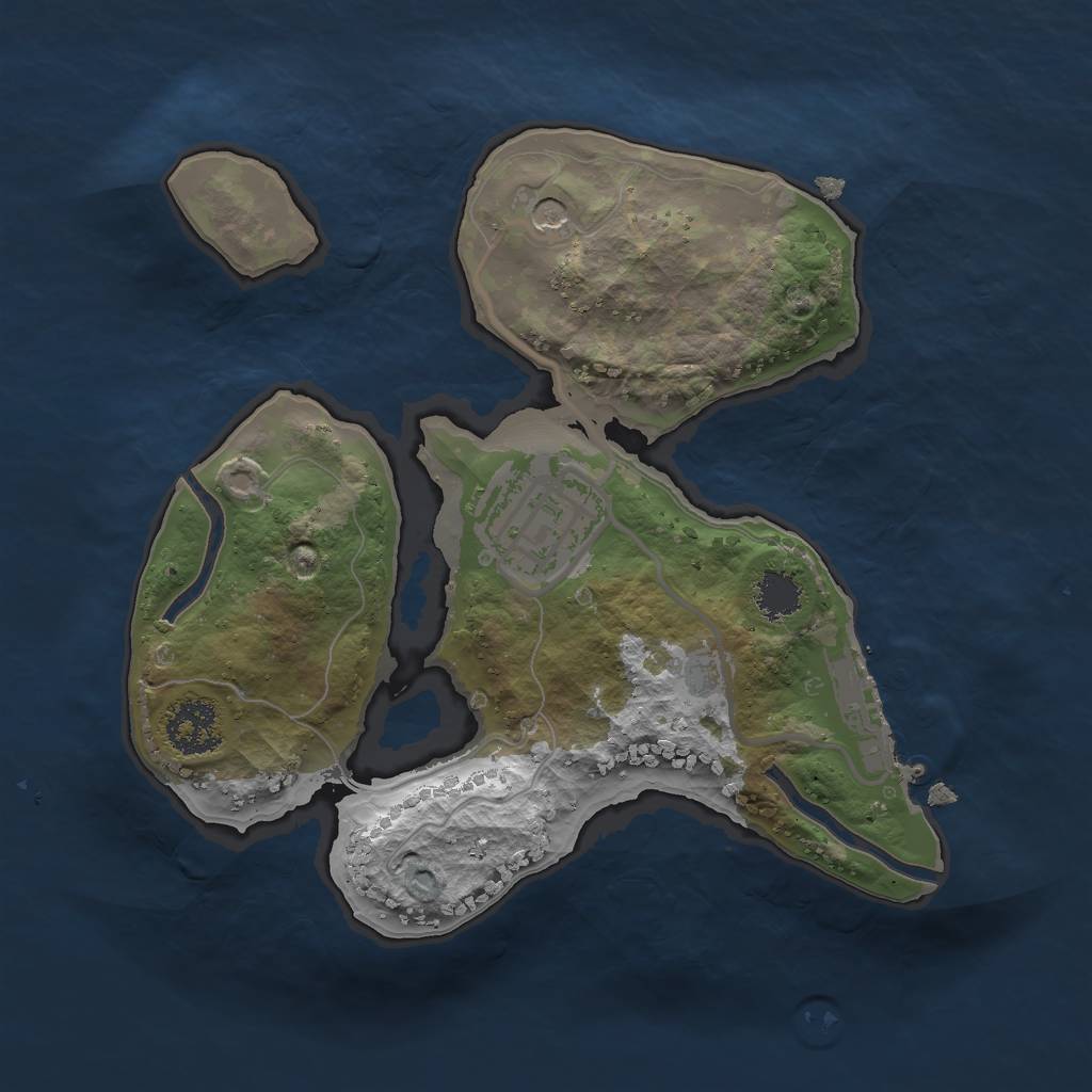 Rust Map: Procedural Map, Size: 2000, Seed: 41428517, 5 Monuments