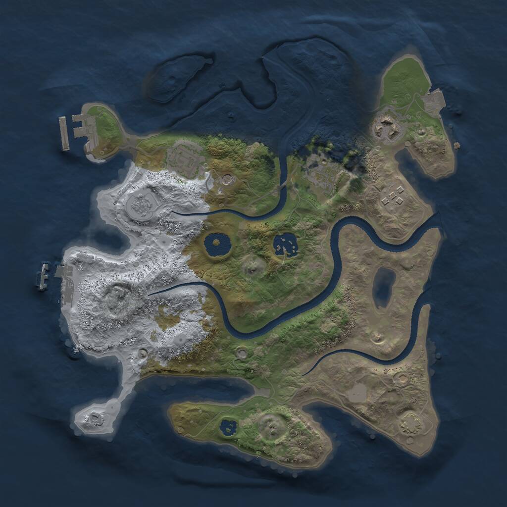 Rust Map: Procedural Map, Size: 3000, Seed: 2422357, 11 Monuments