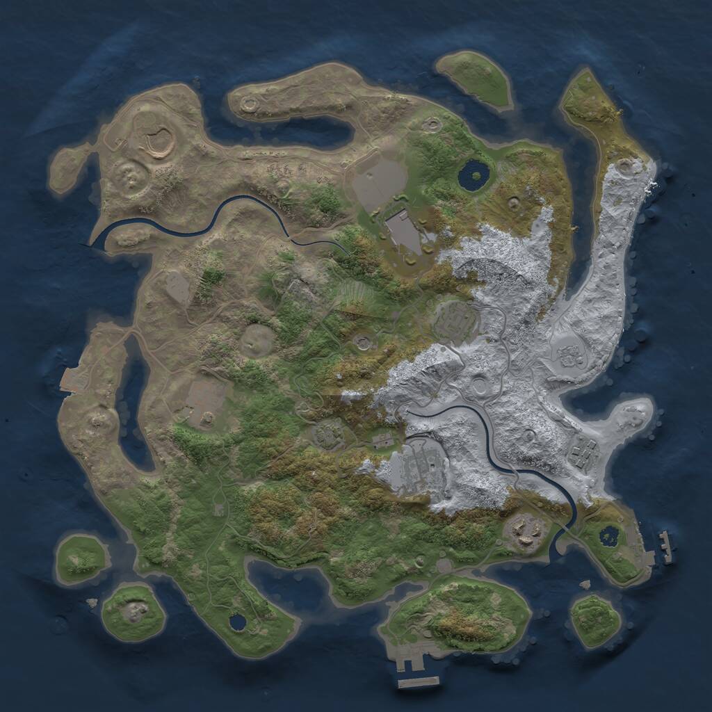 Rust Map: Procedural Map, Size: 3500, Seed: 10688, 13 Monuments