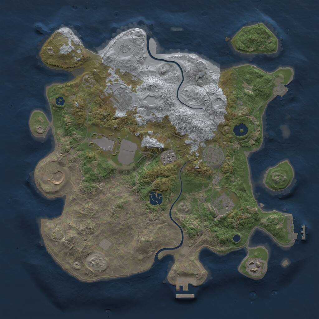 Rust Map: Procedural Map, Size: 3500, Seed: 3535331, 13 Monuments