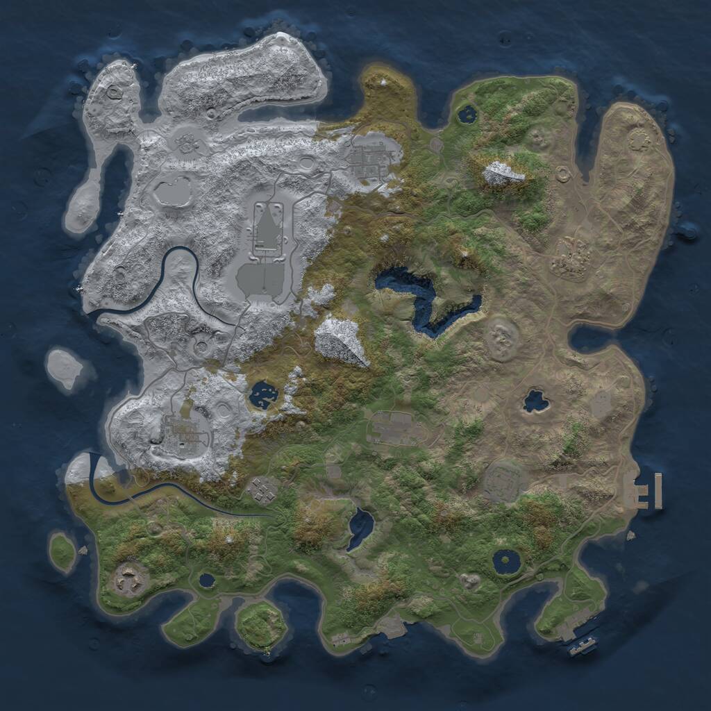 Rust Map: Procedural Map, Size: 4000, Seed: 245878471, 15 Monuments