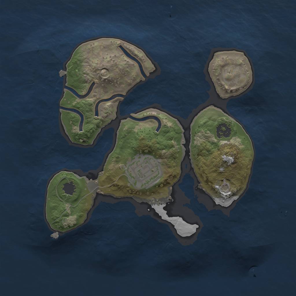 Rust Map: Procedural Map, Size: 2000, Seed: 408508478, 3 Monuments