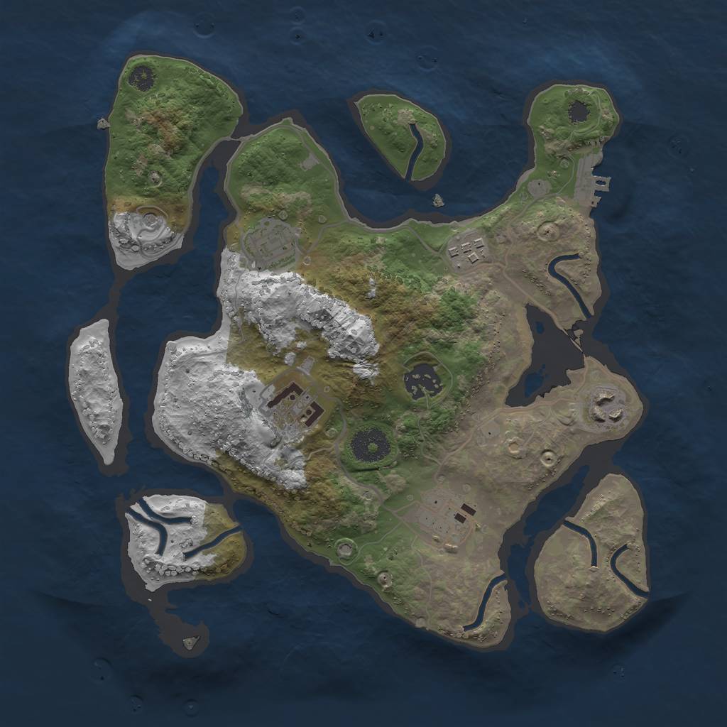 Rust Map: Procedural Map, Size: 3001, Seed: 45582, 10 Monuments