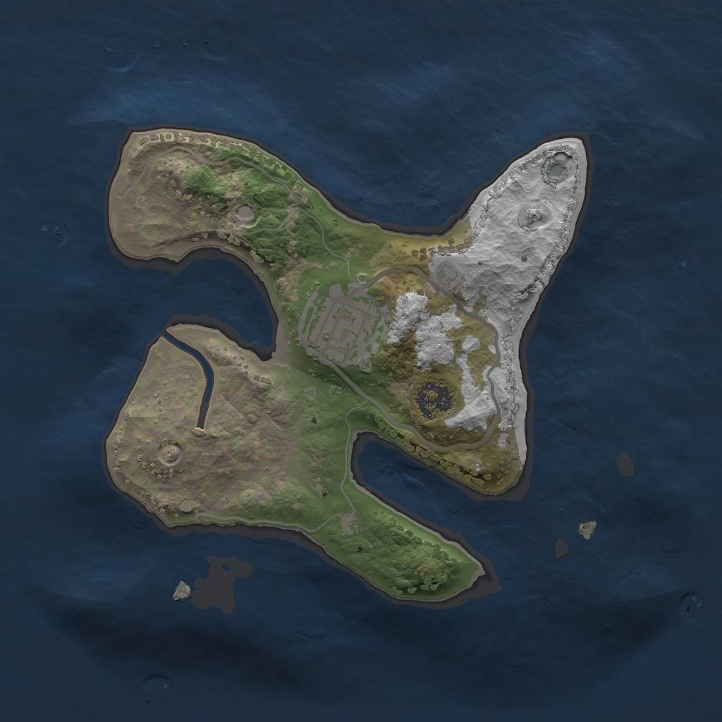 Rust Map: Procedural Map, Size: 2000, Seed: 7654, 3 Monuments