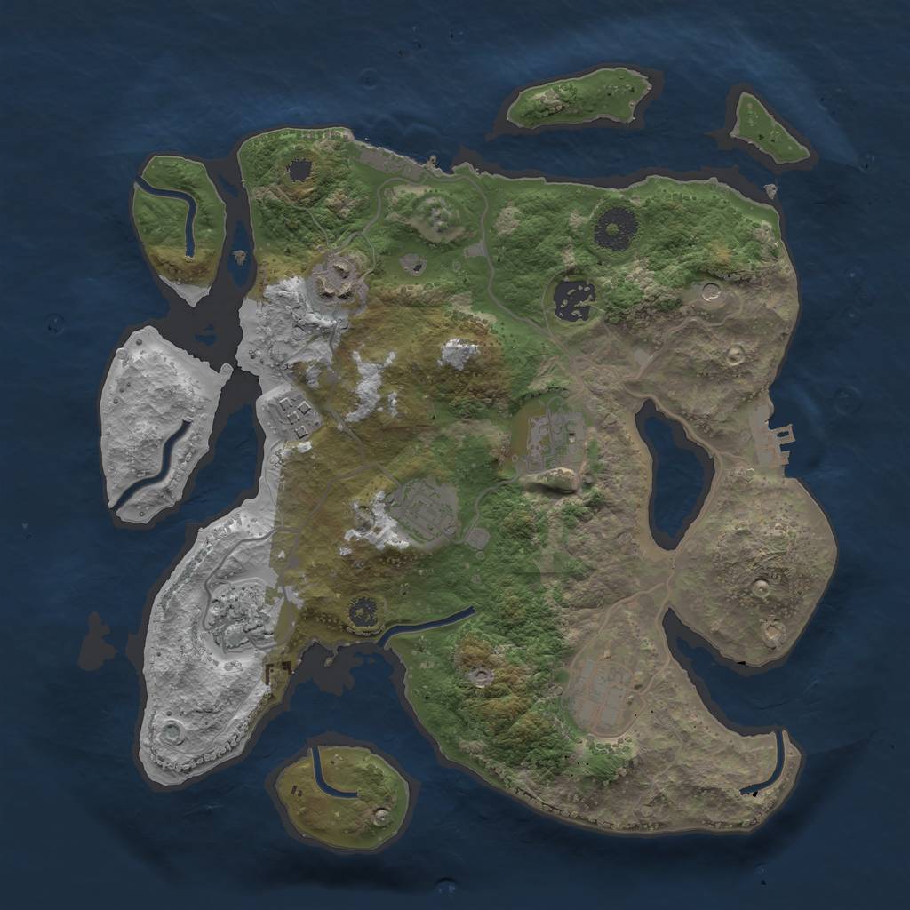 Rust Map: Procedural Map, Size: 3150, Seed: 11012354, 12 Monuments