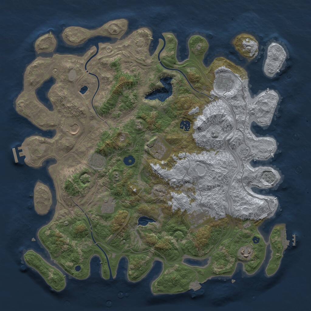 Rust Map: Procedural Map, Size: 4300, Seed: 1442839198, 15 Monuments