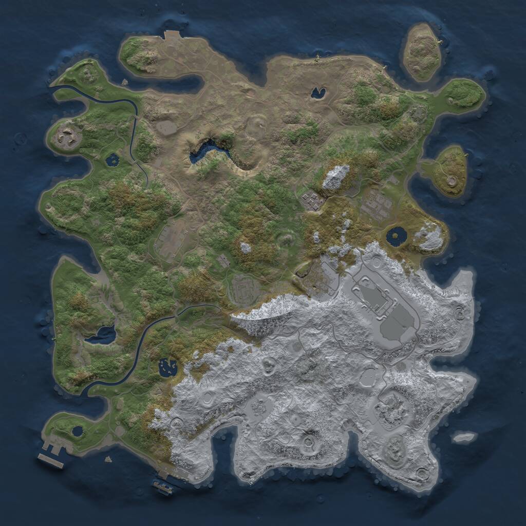 Rust Map: Procedural Map, Size: 4000, Seed: 497713, 15 Monuments