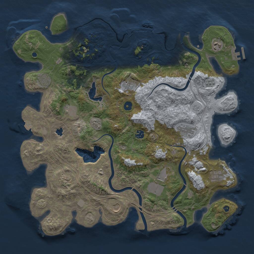 Rust Map: Procedural Map, Size: 4300, Seed: 147522428, 17 Monuments