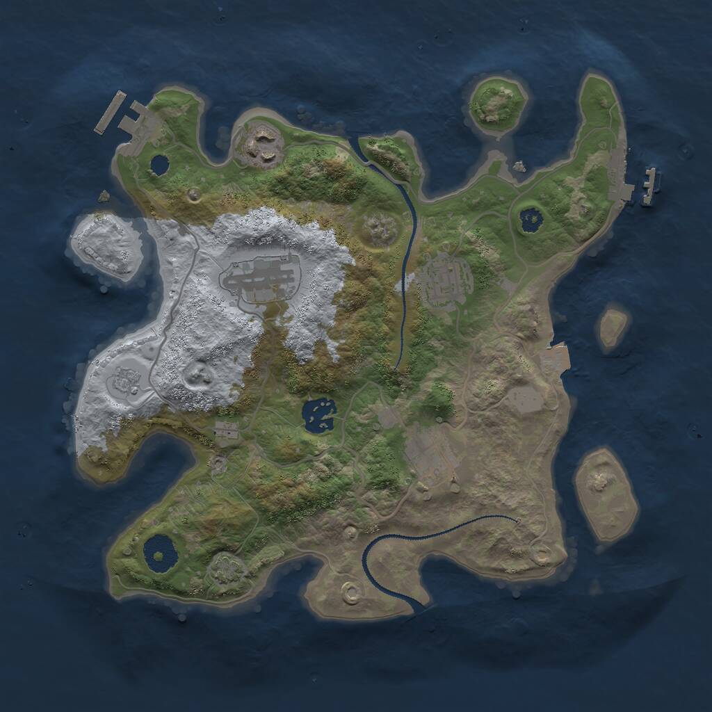 Rust Map: Procedural Map, Size: 3000, Seed: 524535160, 10 Monuments