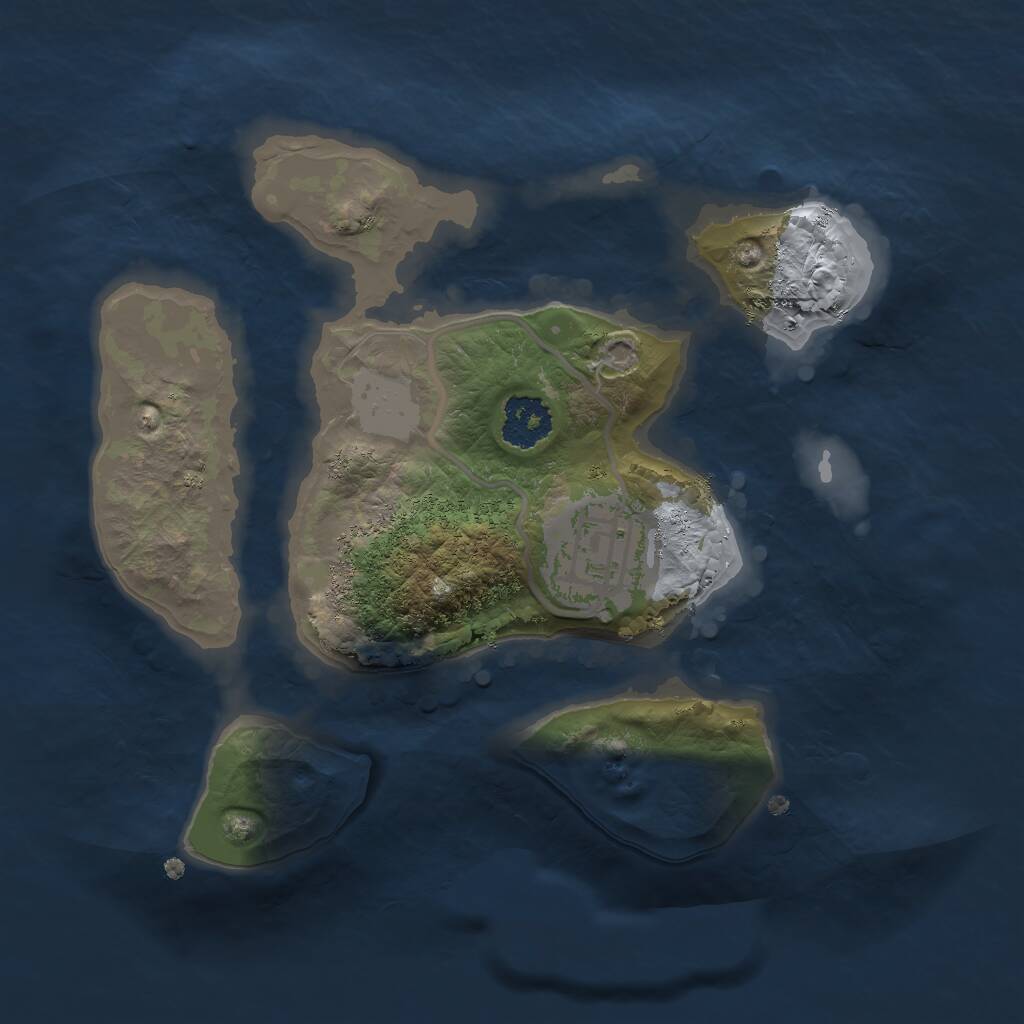 Rust Map: Procedural Map, Size: 2000, Seed: 1201225885, 2 Monuments