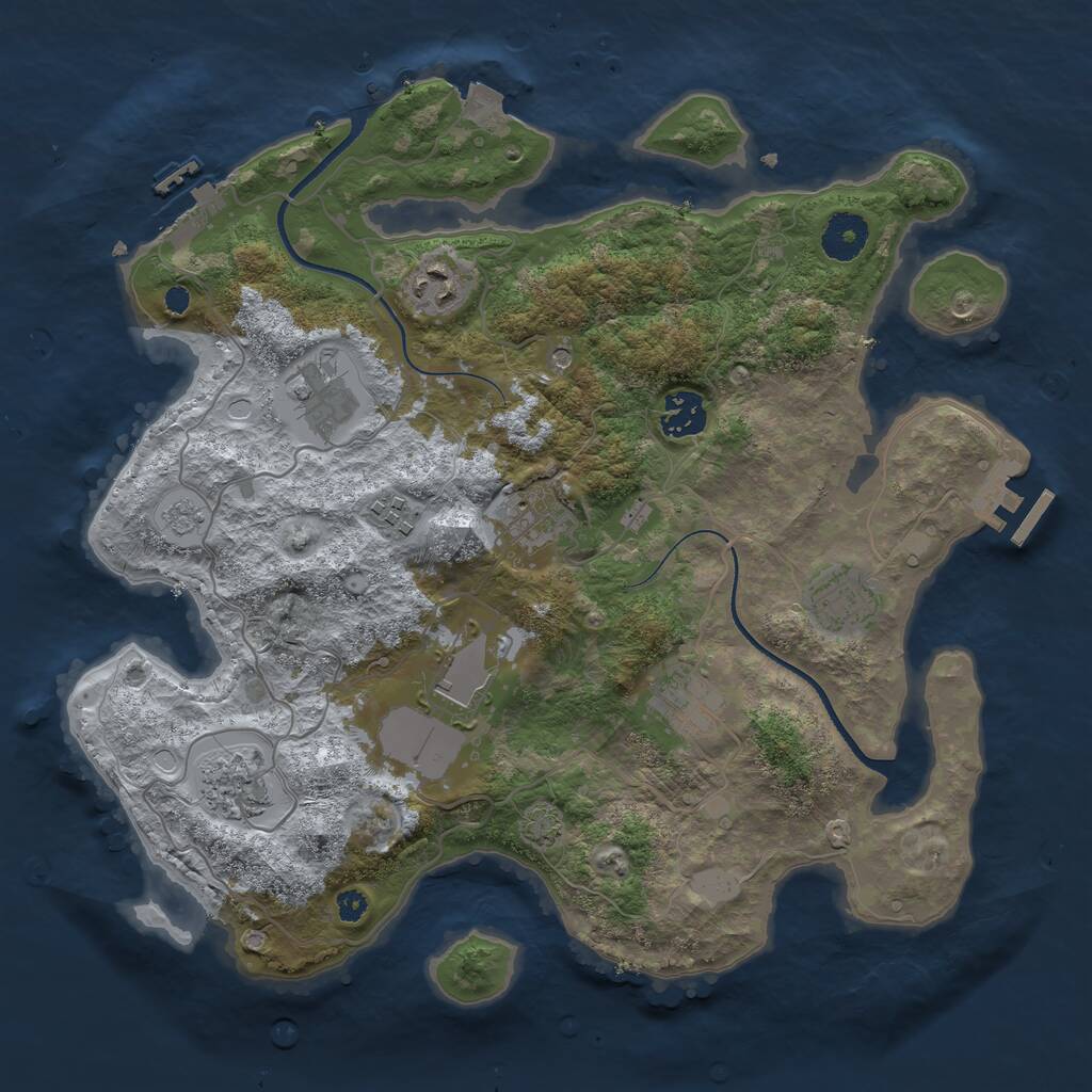 Rust Map: Procedural Map, Size: 3500, Seed: 574872809, 15 Monuments