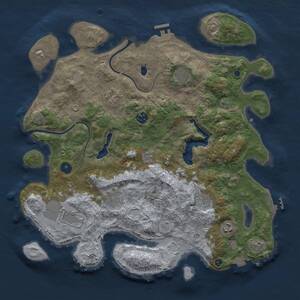 Thumbnail Rust Map: Procedural Map, Size: 4000, Seed: 2006, 14 Monuments