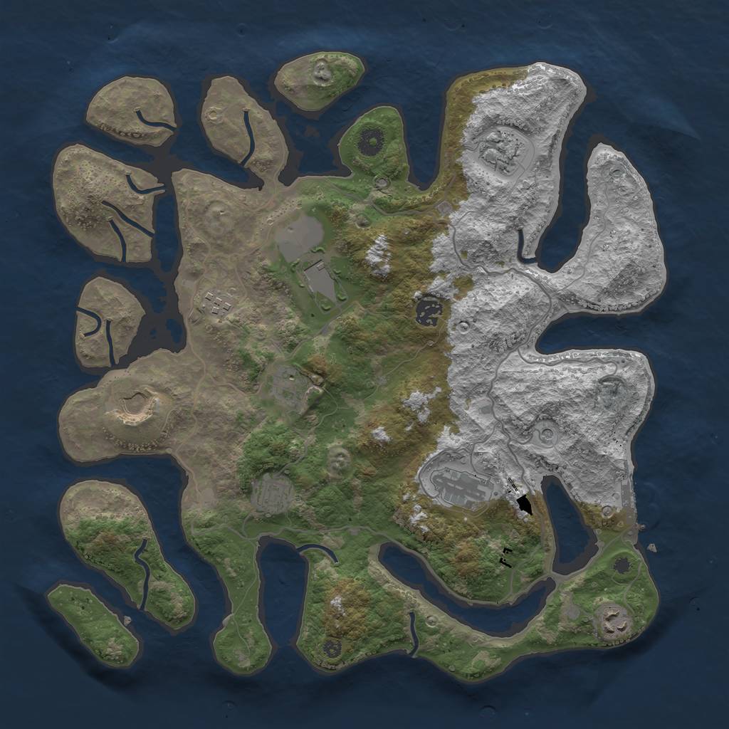 Rust Map: Procedural Map, Size: 4000, Seed: 315903848, 13 Monuments