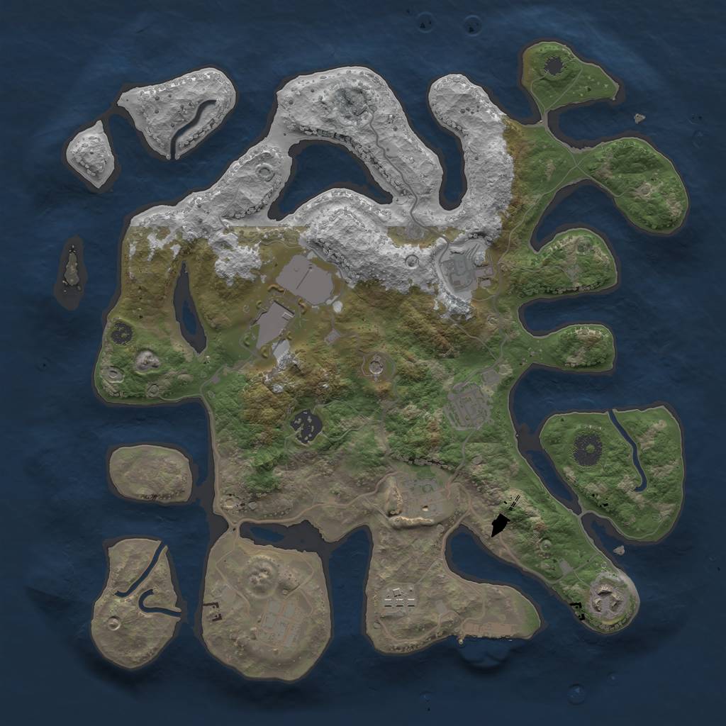 Rust Map: Procedural Map, Size: 3500, Seed: 1620613519, 12 Monuments