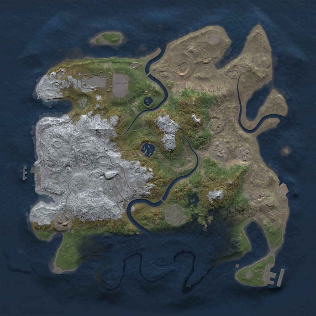 Rust Map: Procedural Map, Size: 3500, Seed: 10112, 13 Monuments