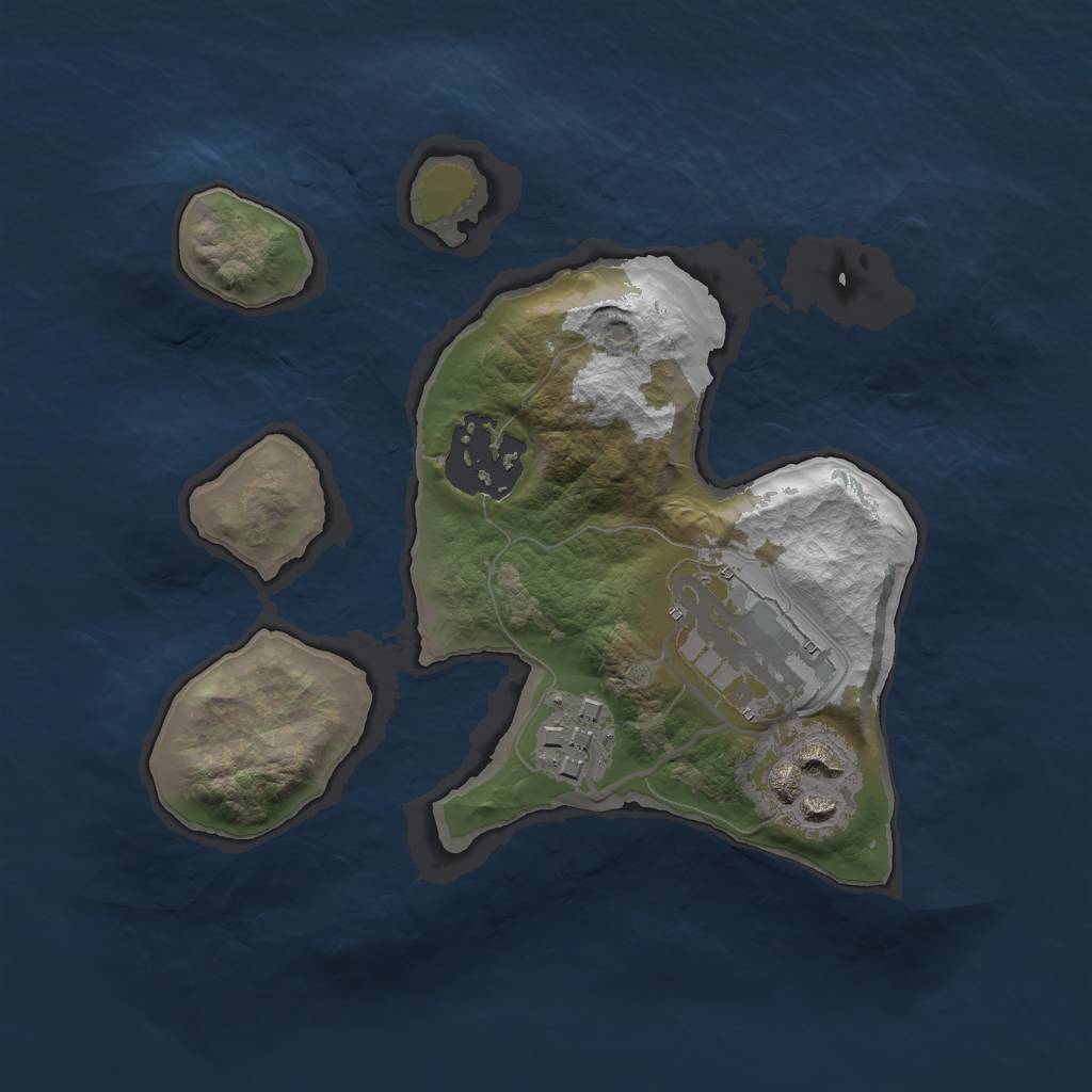 Rust Map: Barren, Size: 2000, Seed: 123, 6 Monuments