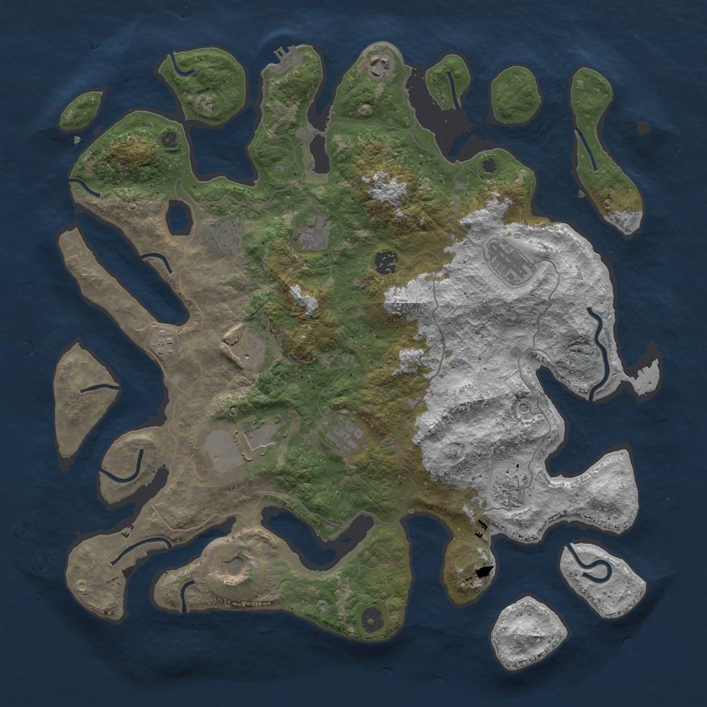 Rust Map: Procedural Map, Size: 4500, Seed: 229559312, 15 Monuments