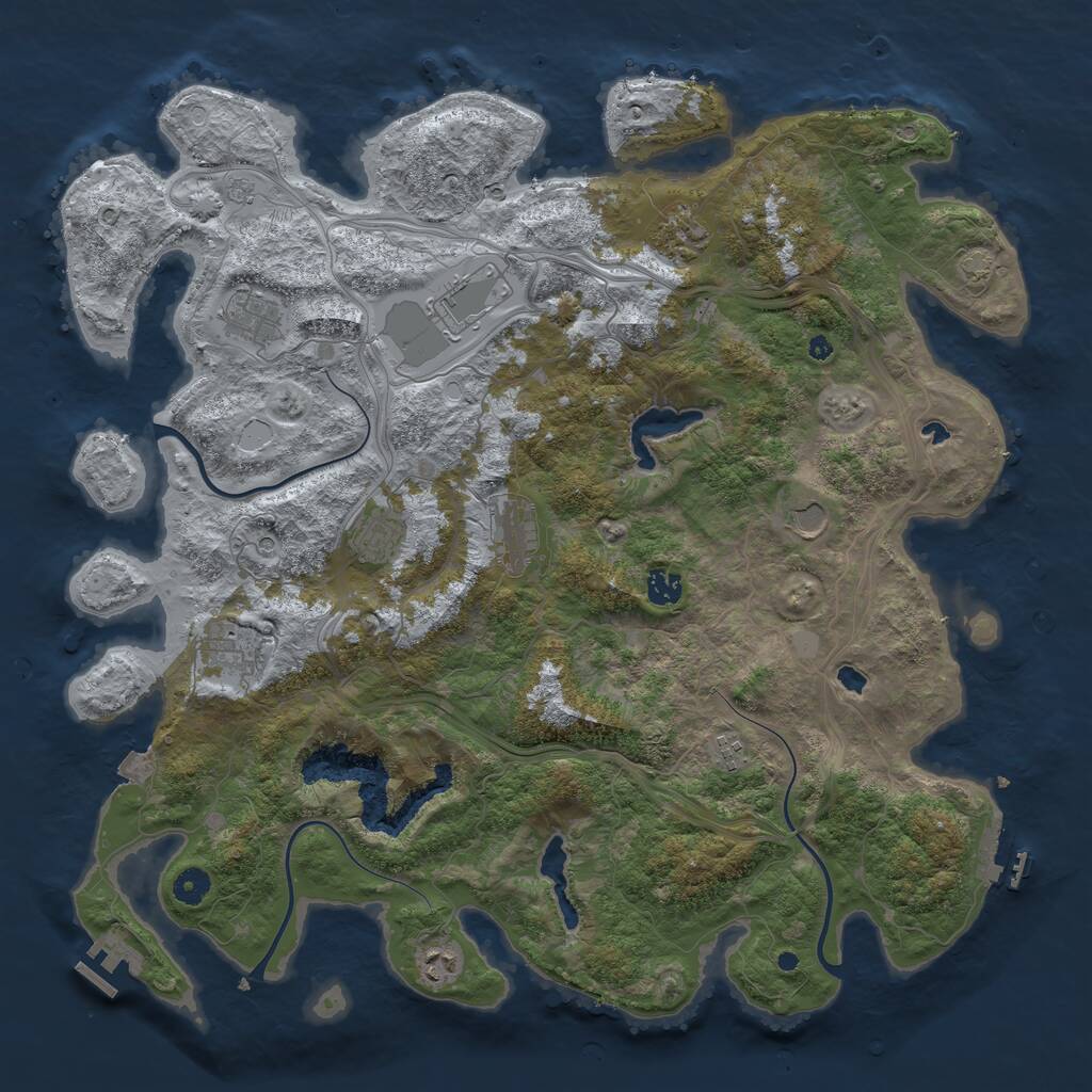 Rust Map: Procedural Map, Size: 4500, Seed: 1802916939, 16 Monuments