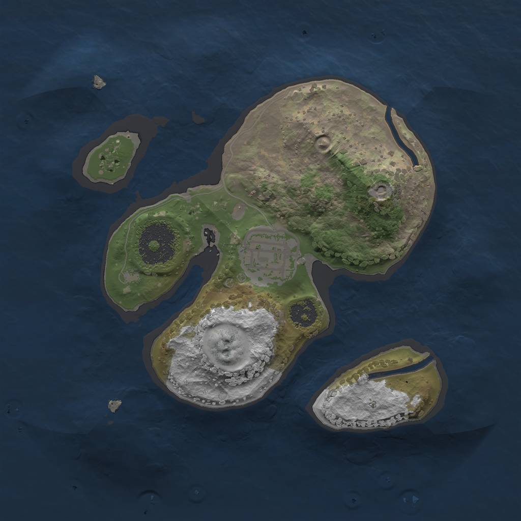 Rust Map: Procedural Map, Size: 2000, Seed: 717, 3 Monuments