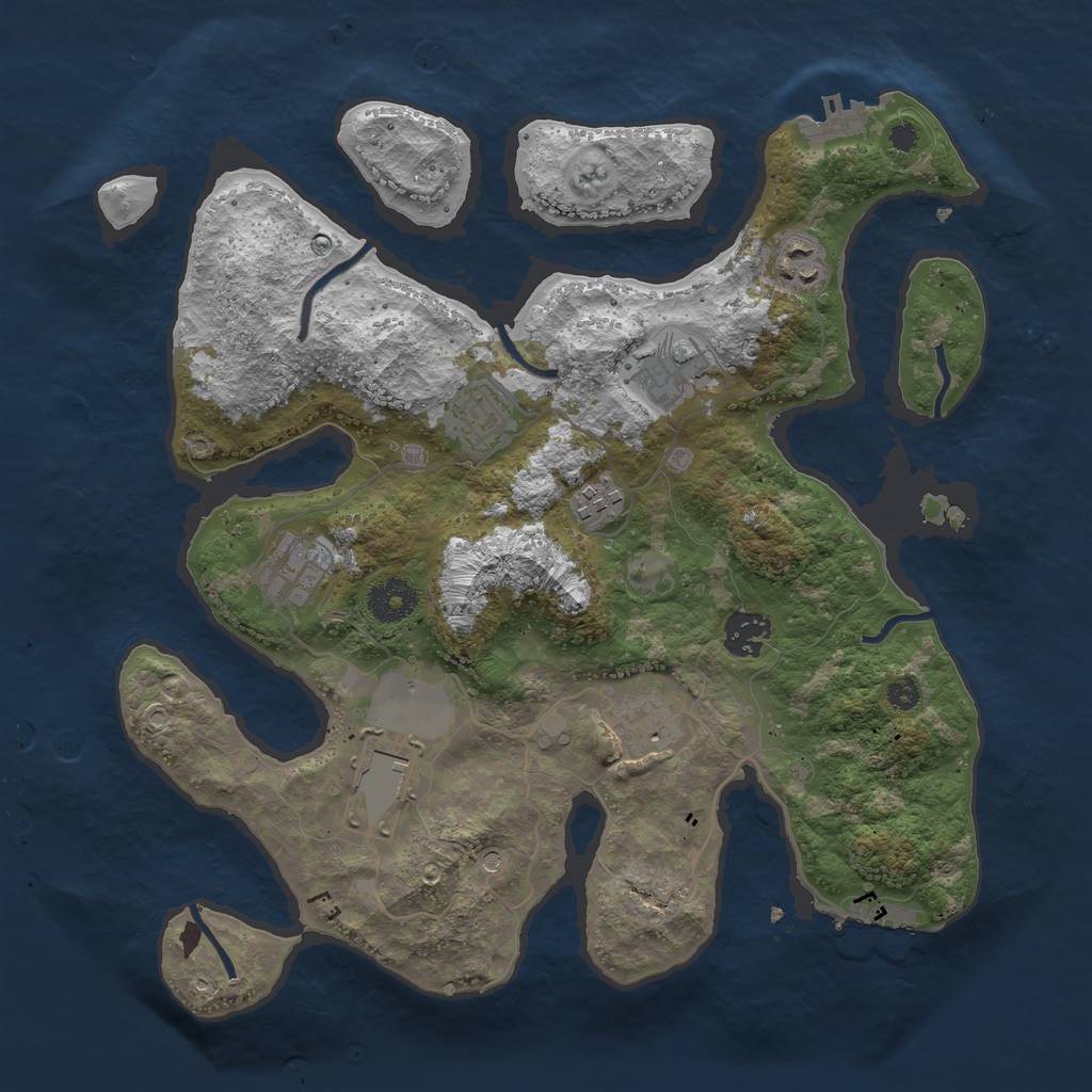 Rust Map: Procedural Map, Size: 3500, Seed: 1963002, 13 Monuments